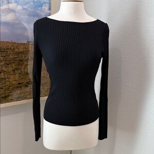 Abercrombie & Fitch Charcoal Ribbed Knit Top